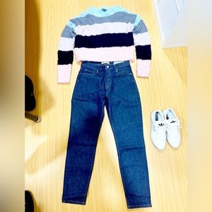 Wild Fable stripped soft cropped sweater in Medium. New with tags